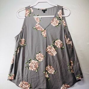 Torrid Gray Floral Tank‎ Top